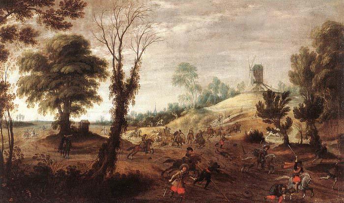 Meulener, Pieter Cavalry Skirmish - Oil on canvas Sweden oil painting art